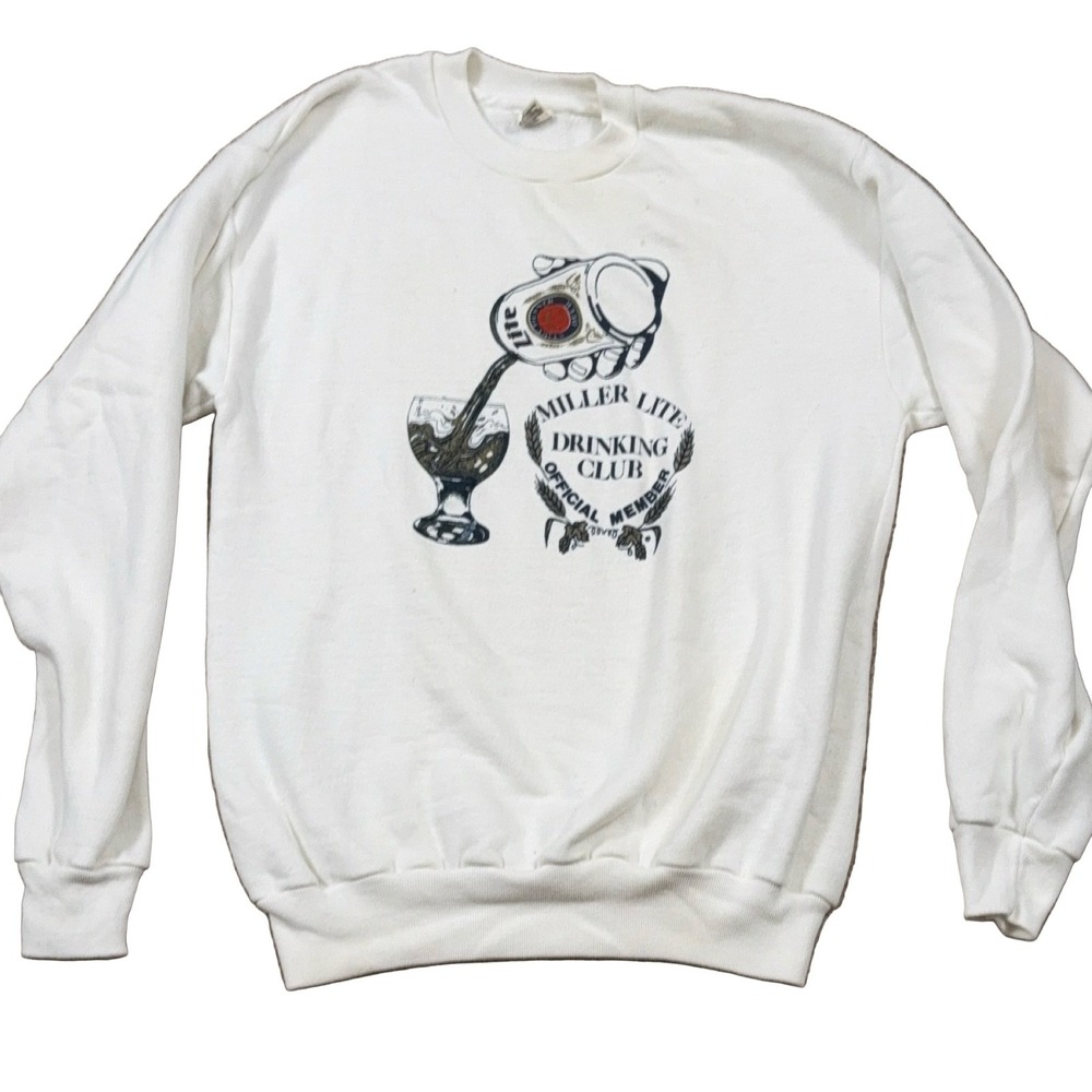 Russell Miller Lite Drinking Club Official Member Sweatshirt White L